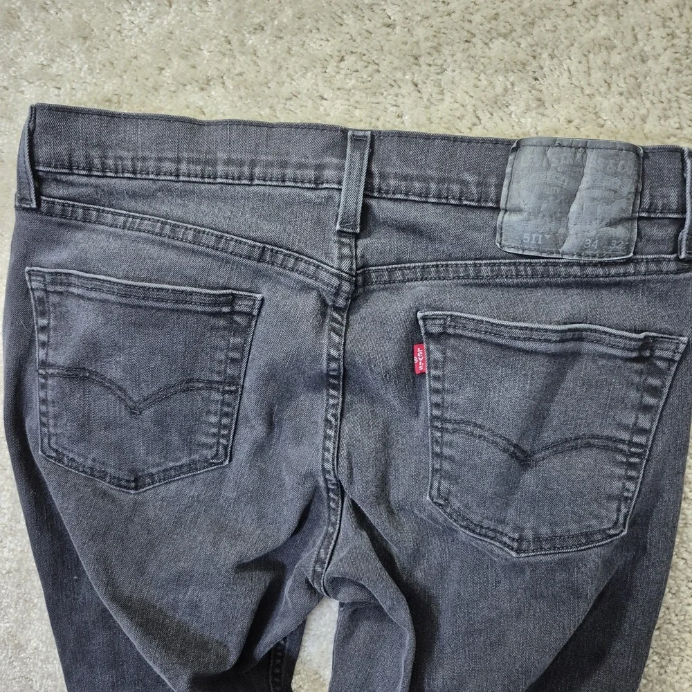 Levis 511 Jeans Mens Actual 32x31 Slim Straight Black Denim Punk Rock Retro 80s